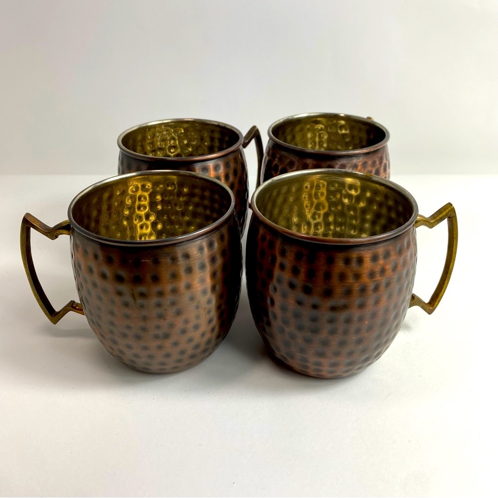ODI Copper Hammered Textured Mugs Bundle of 4